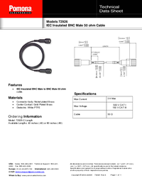 Thumbnail of document Data Sheet - 72926 IEC Insulated BNC Male 50 Ohm Cable